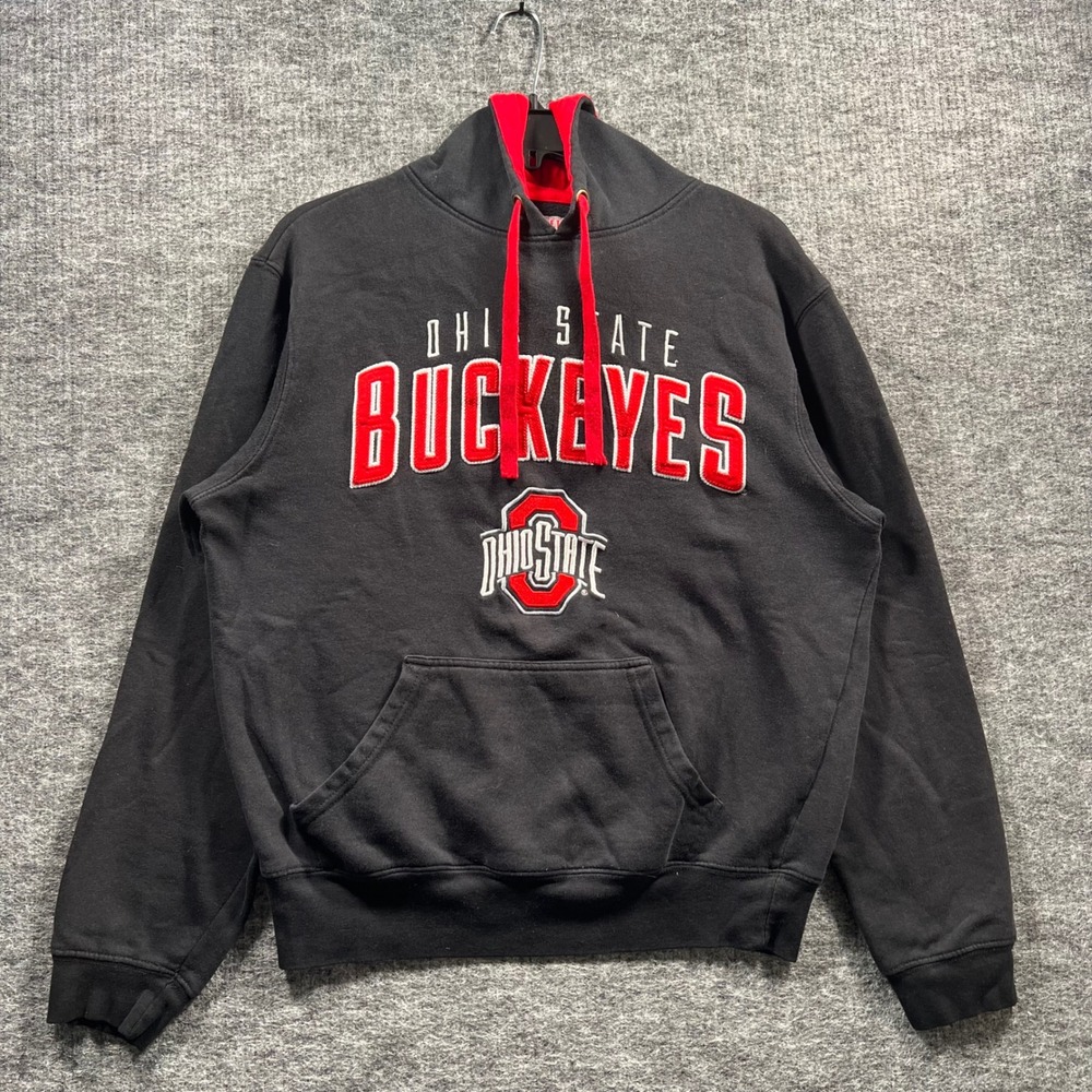 Scarlet & Gray Ohio State Buckeyes Hoodie Sweatshirt Black Mens Small